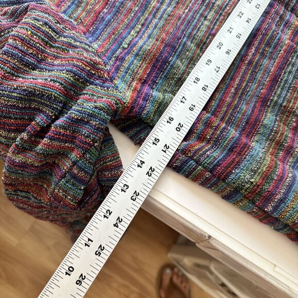 Anu By Natural Multicolor Striped Womens Cotton Jacket Large Purple Pockets - Picture 5 of 8